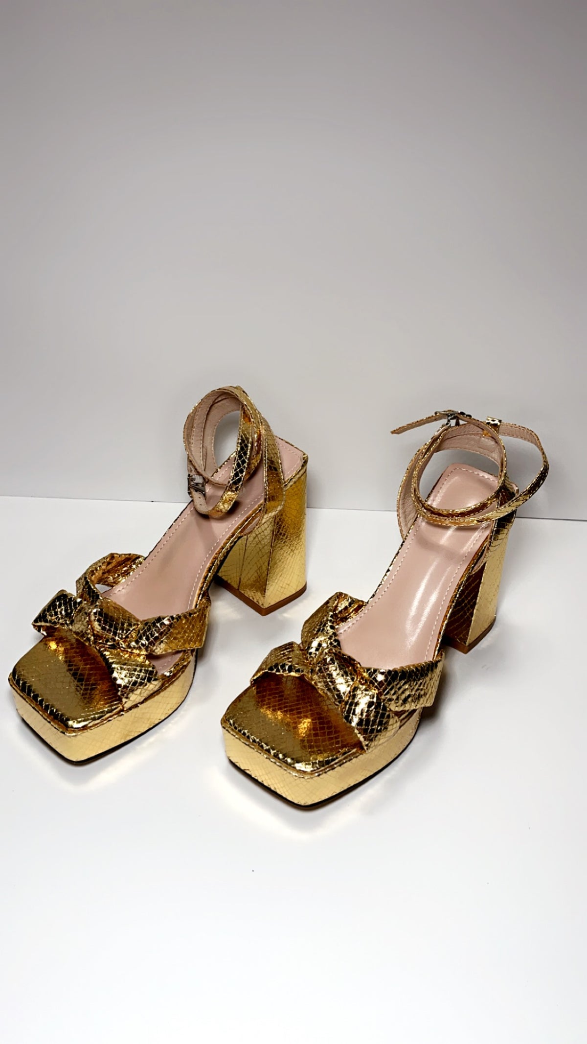 Gold Chunky Heels